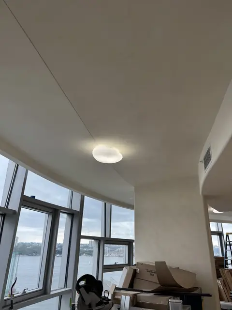 Flush mount in a curved room over the river