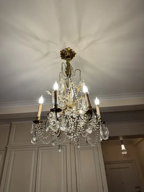 Crystal and gold chandelier