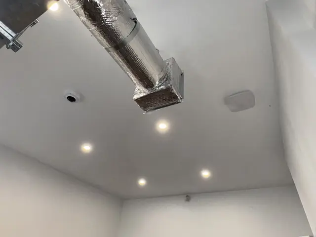 Recessed lights and exposed duct