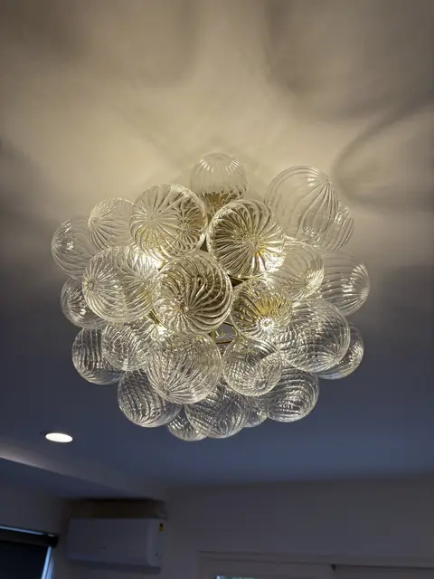 Glass bubble flush mount