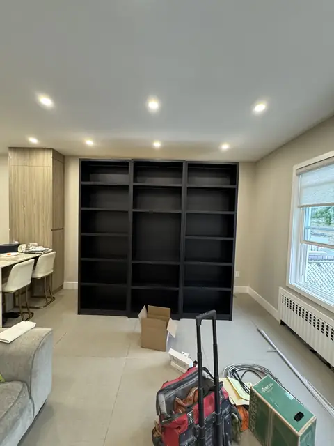 Recessed lighting in a home office
