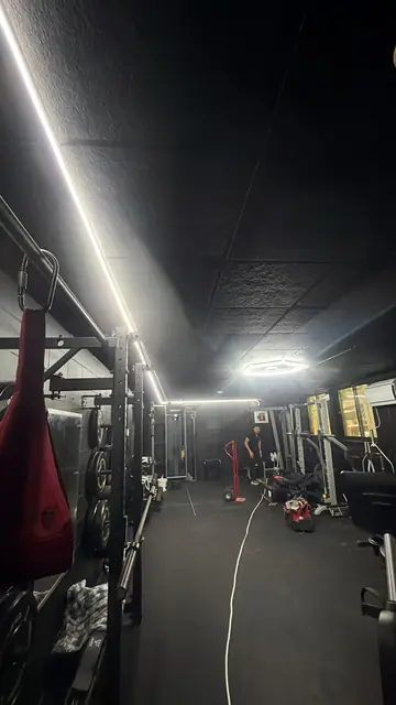 LED strip lighting in a gym